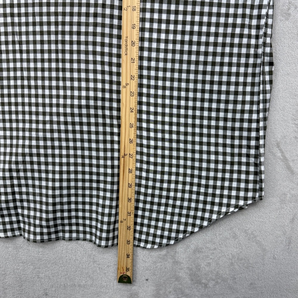 Magee 1866 Button Down Shirt Men XL Olive Green Gingham Check Cotton Long Sleeve - Picture 7 of 9